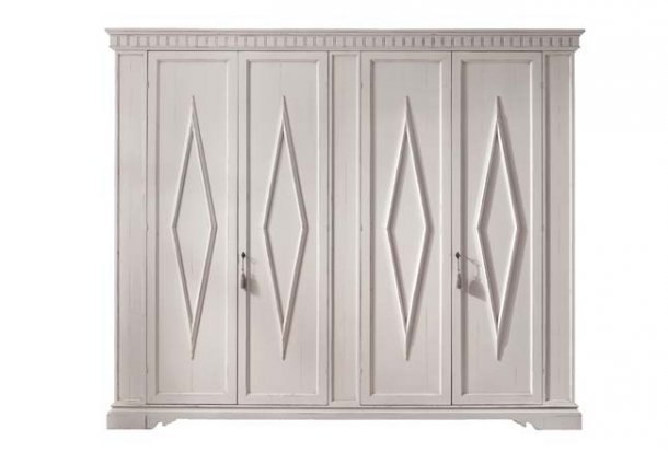 Wardrobe 4 doors with chest of drawers 