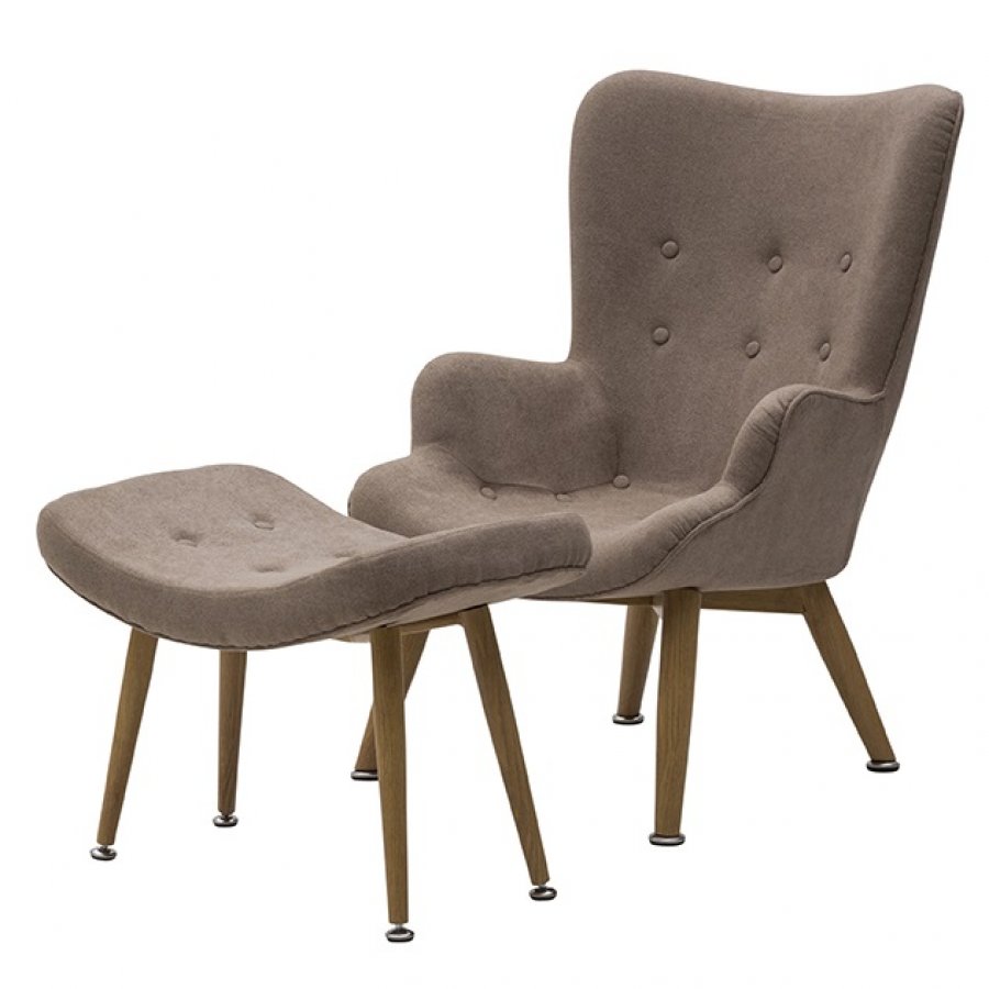 Poltrona A Orecchie Con Sgabello | Colori Assortiti | Seduta Morbida Con Design Originale